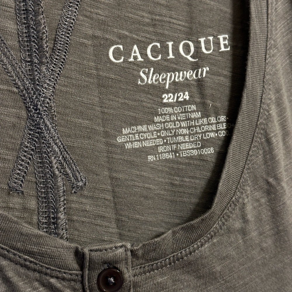 Cacique sleepwear/lounge dress. Size 22/24. Gray